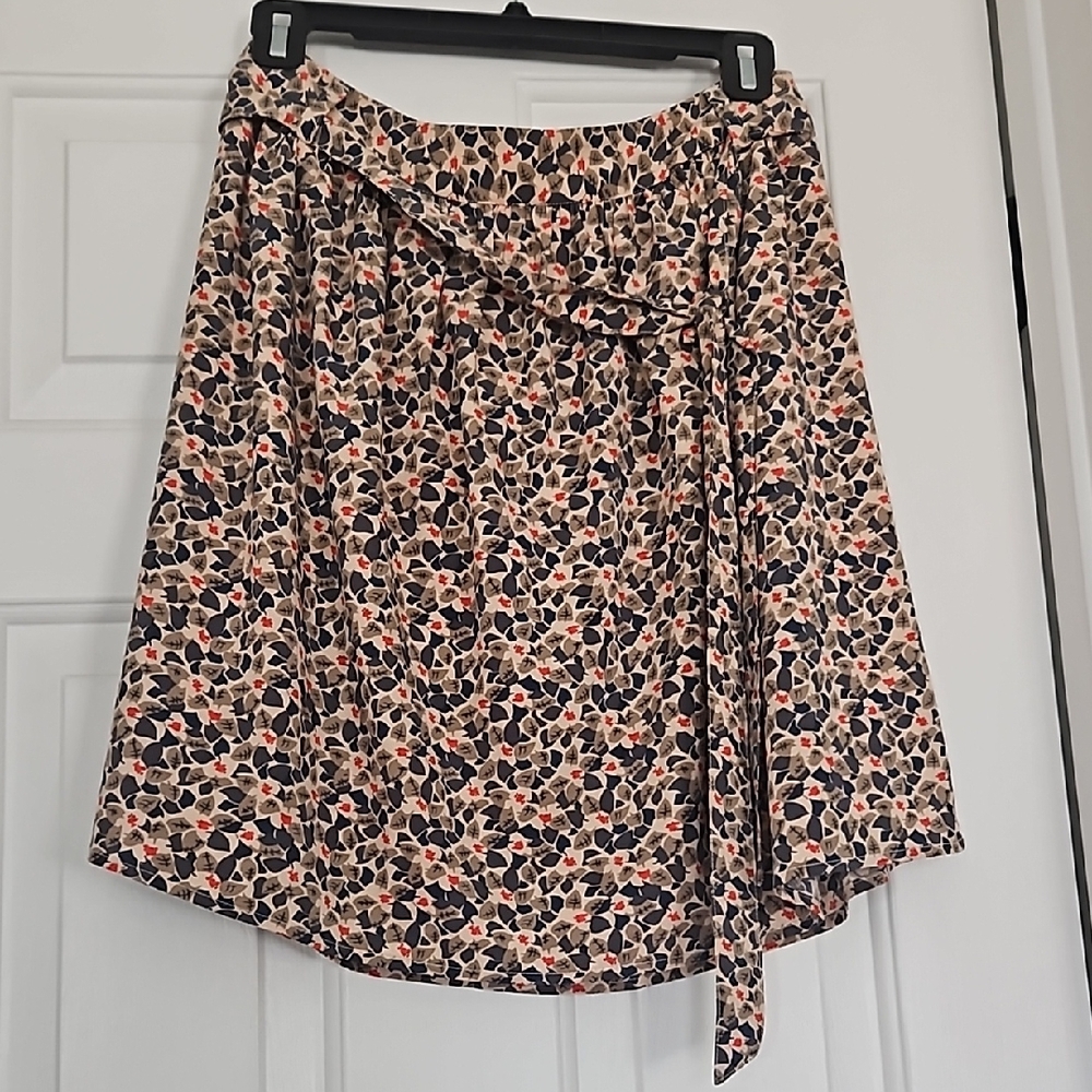 Lands' End Multicolored Asymmetrical Wrap Skirt